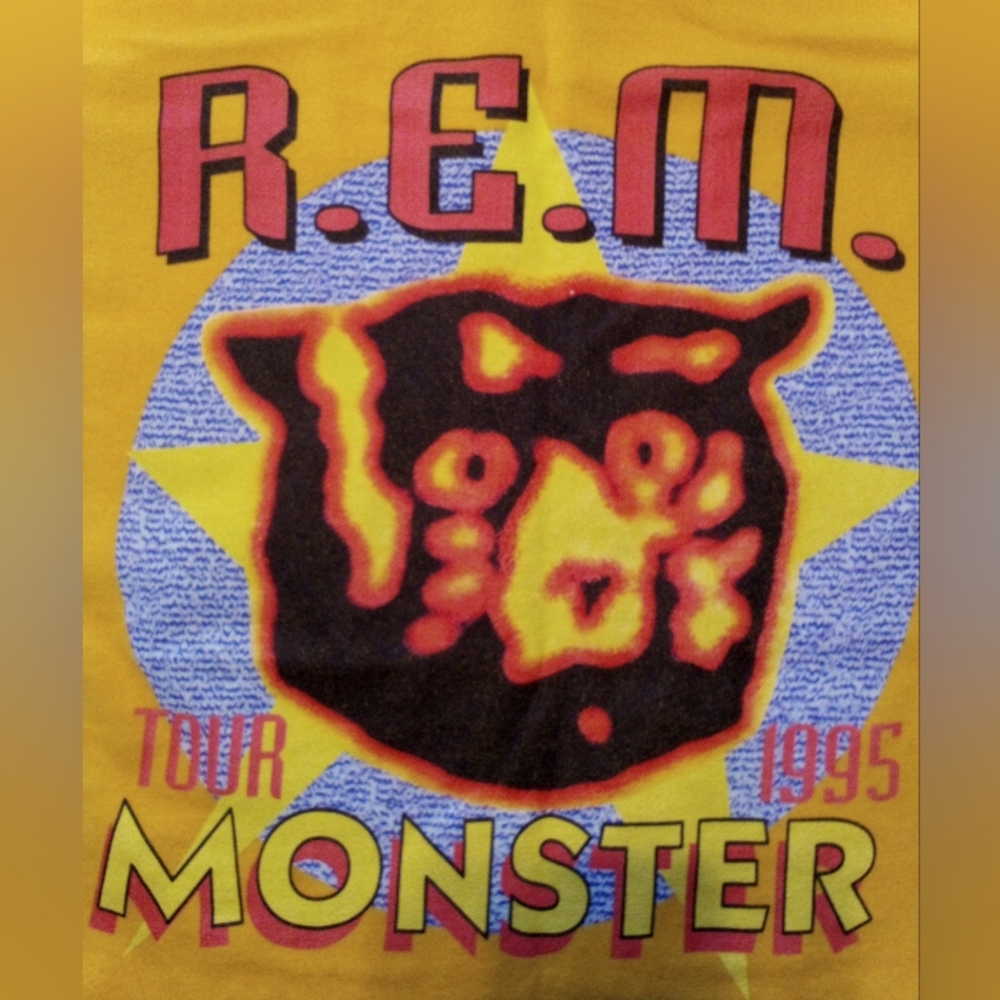R.E.M. Monster Tour 1995 Yellow/Orange Front And Back Designs Large T-Shirt - Picture 2 of 8